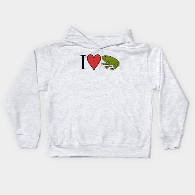 I Love My Cute Frog Kids Hoodie by ellenhenryart